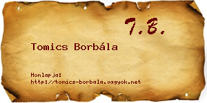 Tomics Borbála névjegykártya